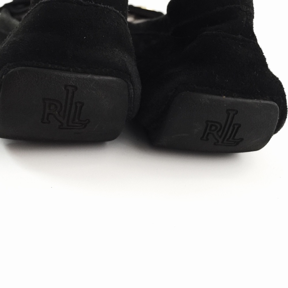Lauren Ralph Lauren Black Suede Driving Flats 9.5 - Picture 4 of 8
